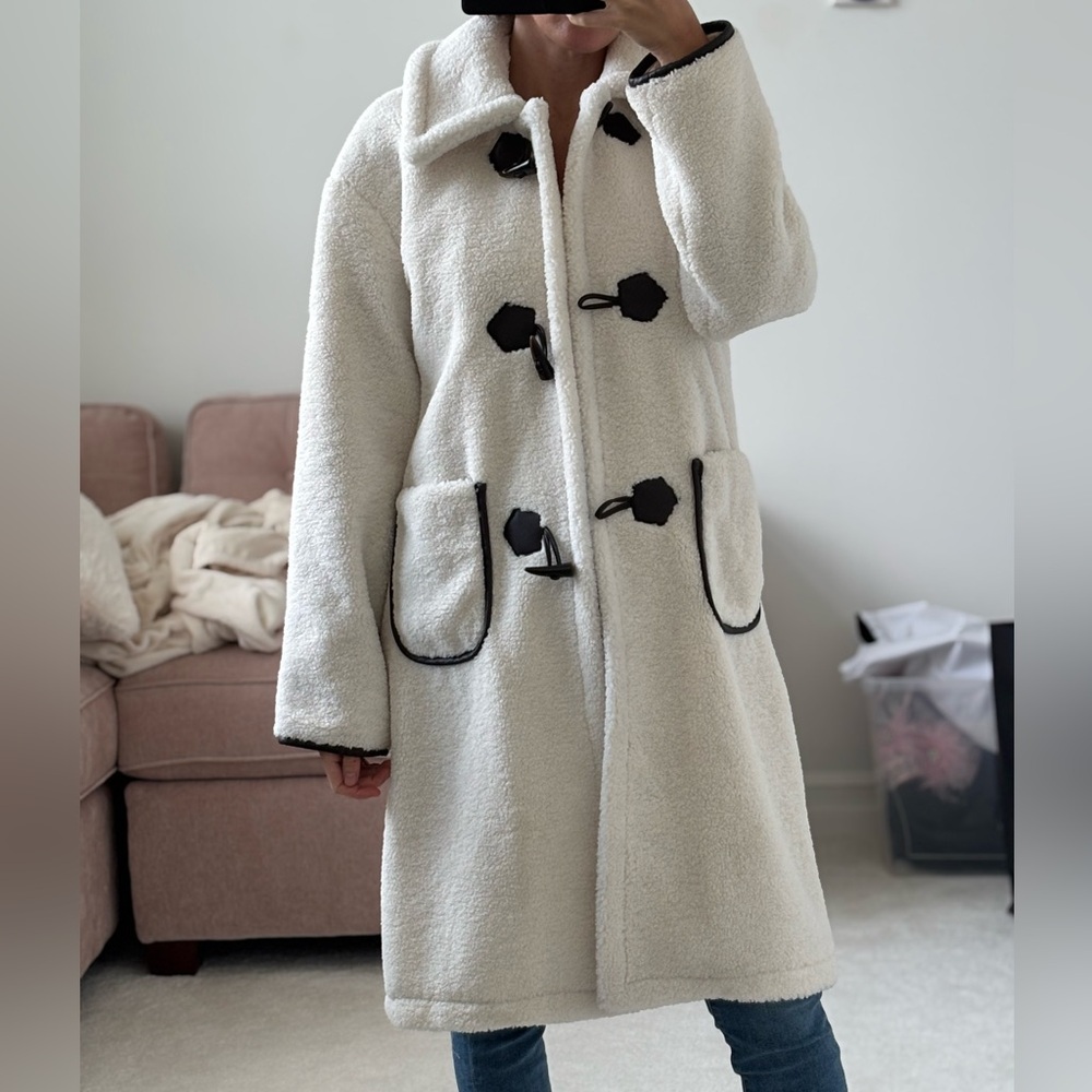 NVLT from Anthropologie Berber Toggle Coat Medium Teddy Fluffy Sherpa Coat